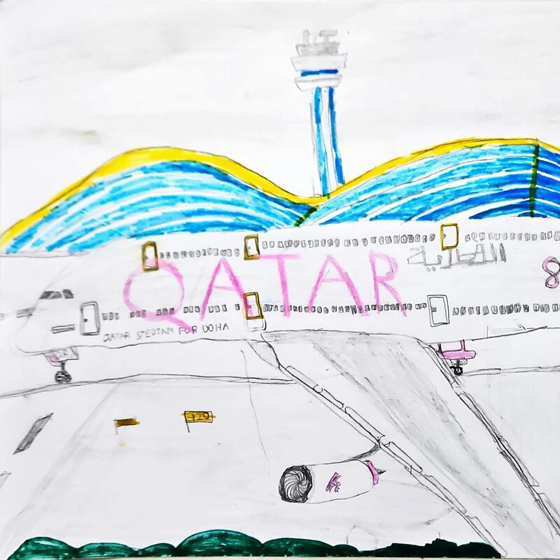 Qatar Airways Airbus A380 on Taxi